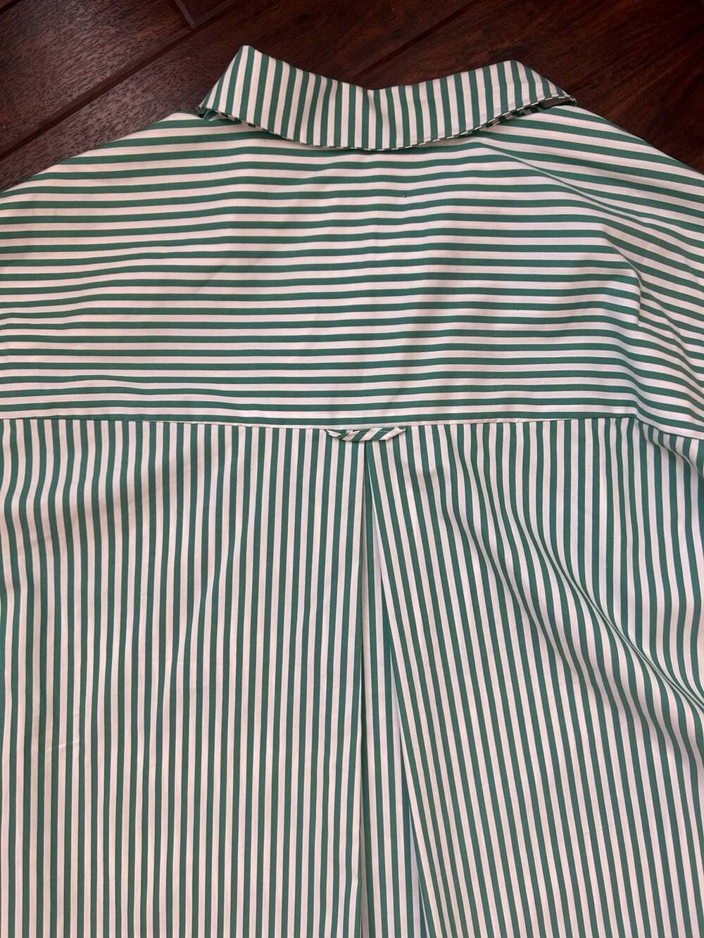 Maeve Soren Green & White Striped Long-Sleeve Shirt Dress Large Petite NWT - Picture 13 of 15